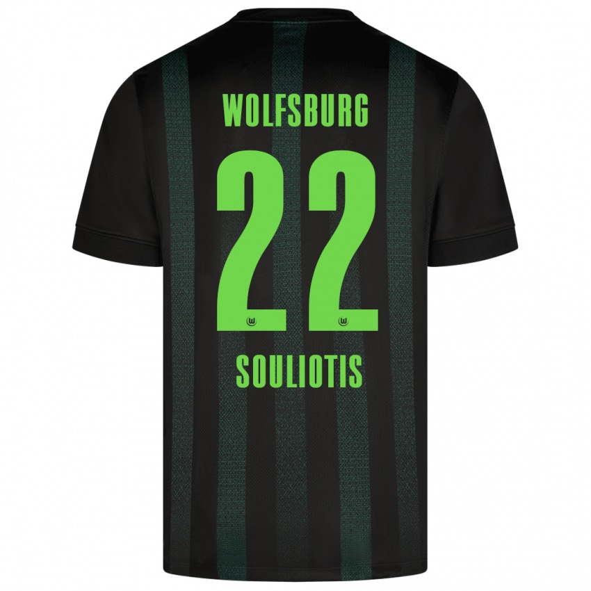 Bambino Maglia Spyridon Souliotis #22 Verde Scuro Kit Gara Away 2024/25 Maglietta