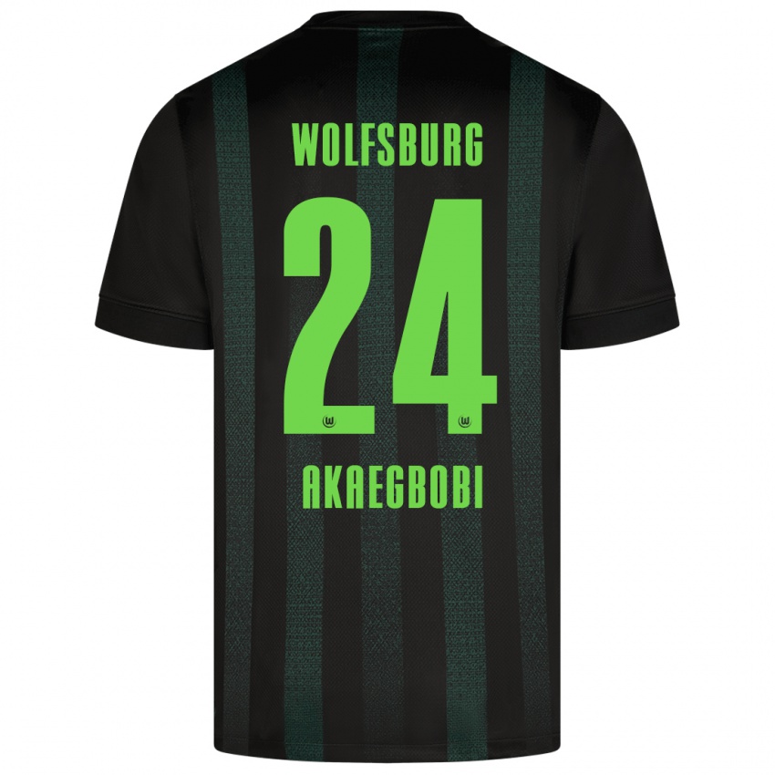 Bambino Maglia Jonathan Akaegbobi #24 Verde Scuro Kit Gara Away 2024/25 Maglietta