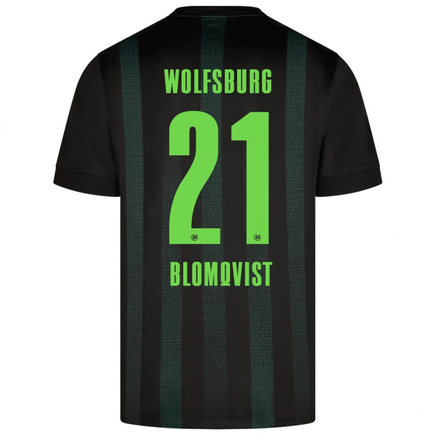 Bambino Maglia Rebecka Blomqvist #21 Verde Scuro Kit Gara Away 2024/25 Maglietta