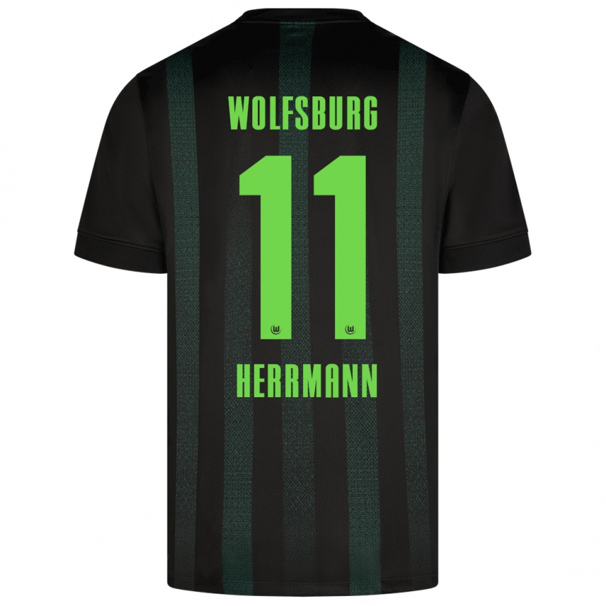 Bambino Maglia Max Herrmann #11 Verde Scuro Kit Gara Away 2024/25 Maglietta