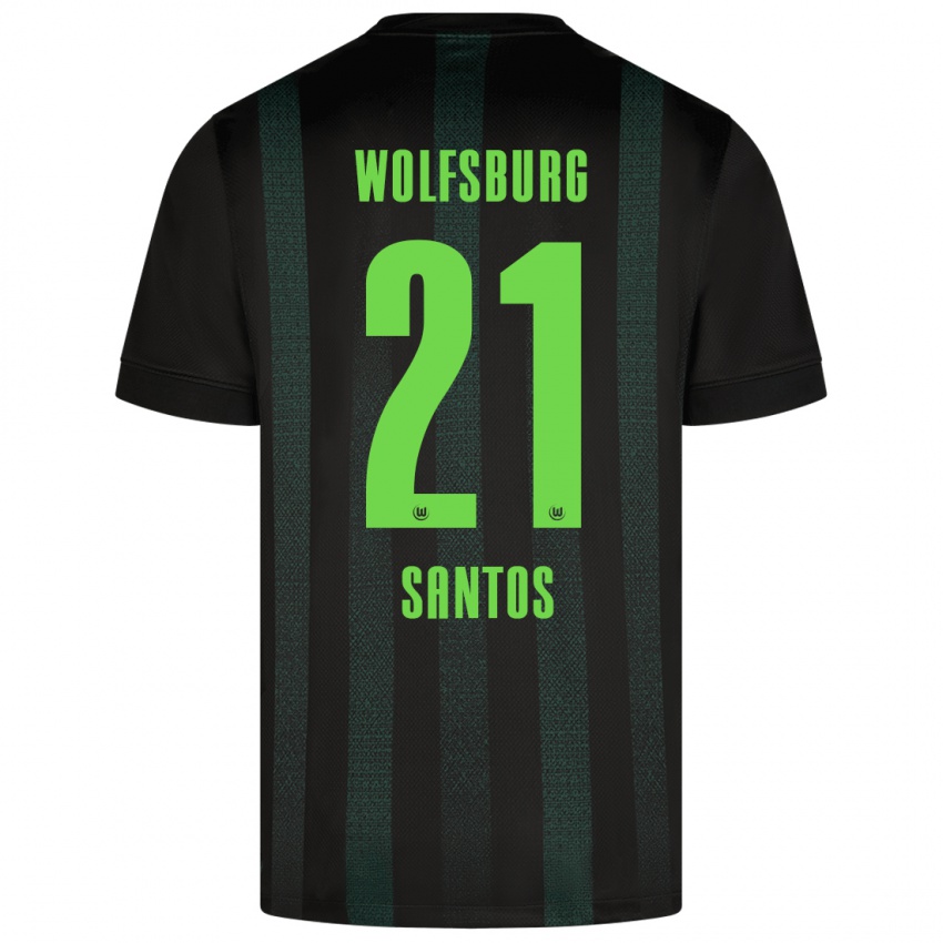 Bambino Maglia Leonardo Santos #21 Verde Scuro Kit Gara Away 2024/25 Maglietta