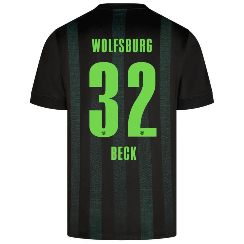 Bambino Maglia Kiara Beck #32 Verde Scuro Kit Gara Away 2024/25 Maglietta