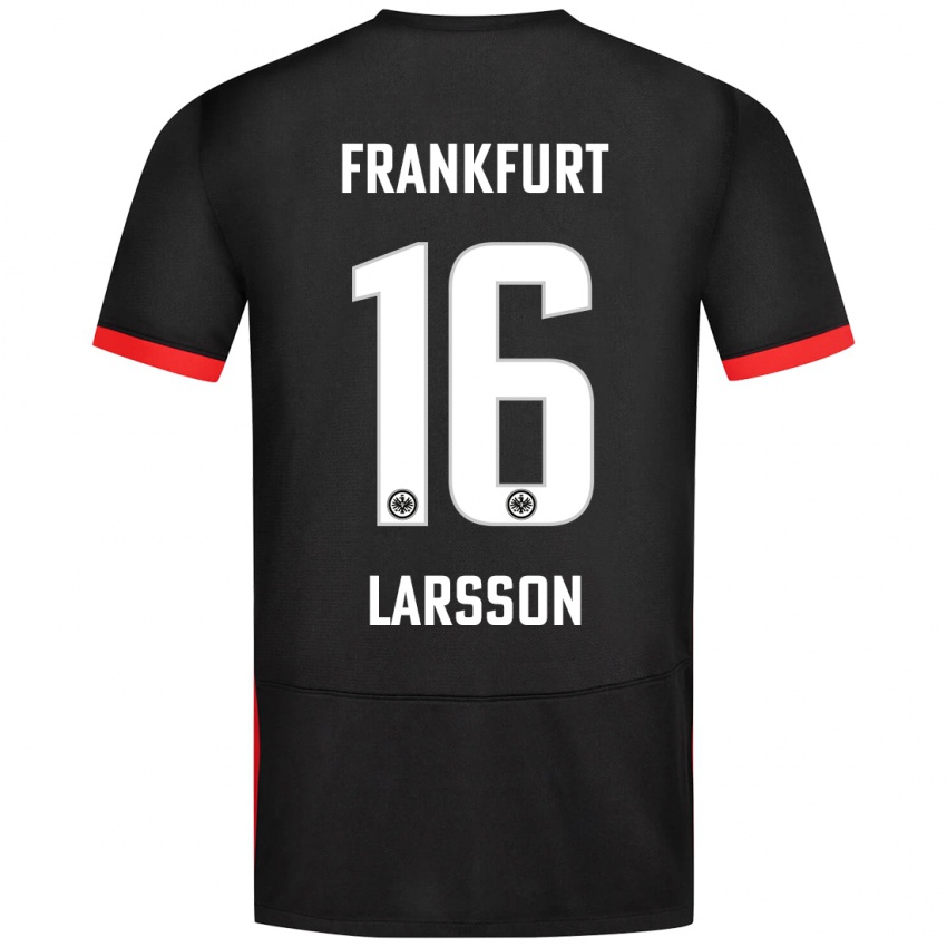 Bambino Maglia Hugo Larsson #16 Nero Kit Gara Away 2024/25 Maglietta