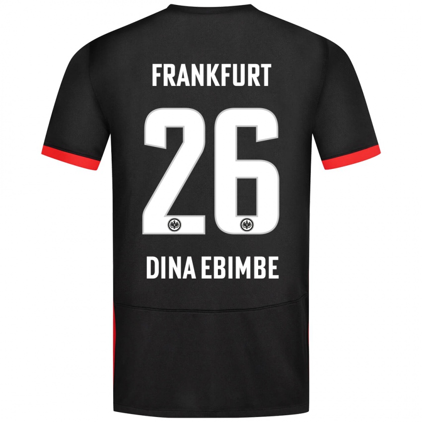 Bambino Maglia Junior Dina Ebimbe #26 Nero Kit Gara Away 2024/25 Maglietta