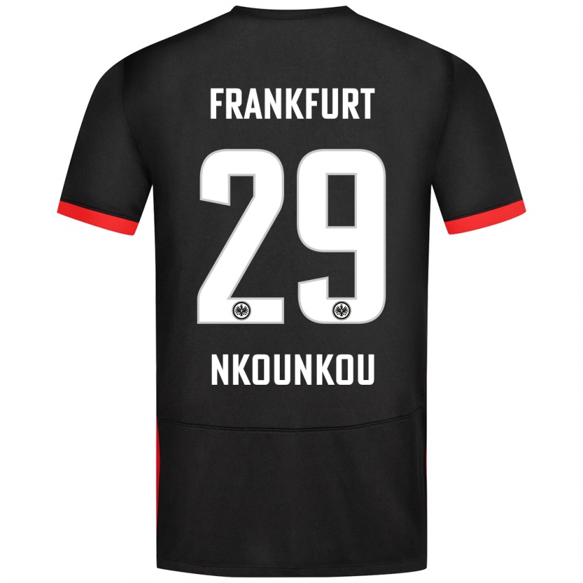 Bambino Maglia Niels Nkounkou #29 Nero Kit Gara Away 2024/25 Maglietta