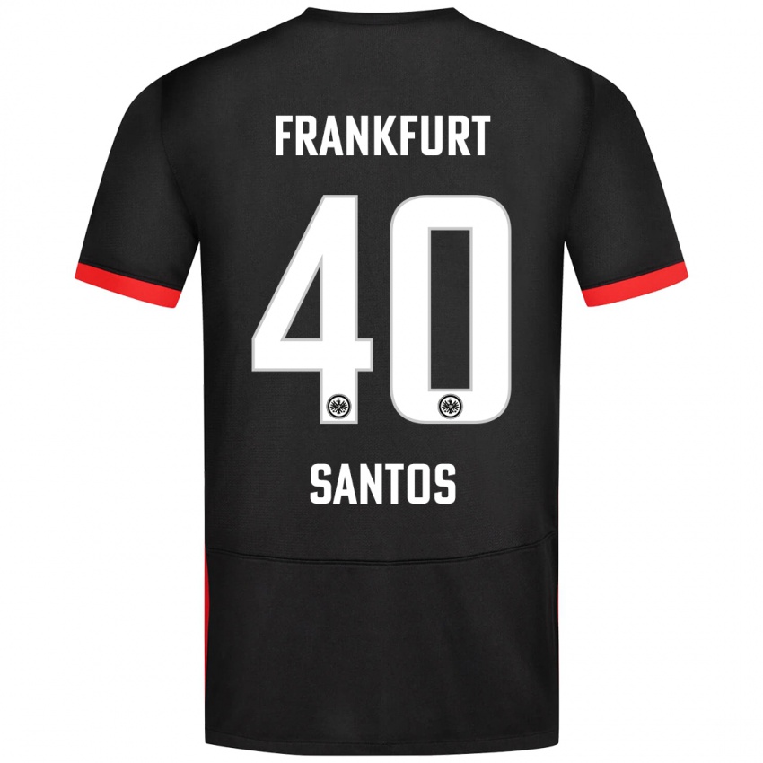 Bambino Maglia Kauã Santos #40 Nero Kit Gara Away 2024/25 Maglietta