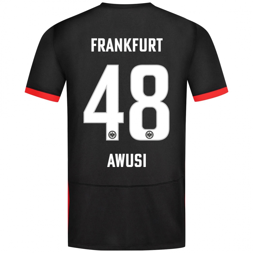 Bambino Maglia Junior Awusi #48 Nero Kit Gara Away 2024/25 Maglietta