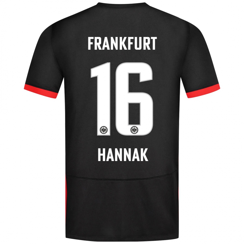 Bambino Maglia Tim Hannak #16 Nero Kit Gara Away 2024/25 Maglietta