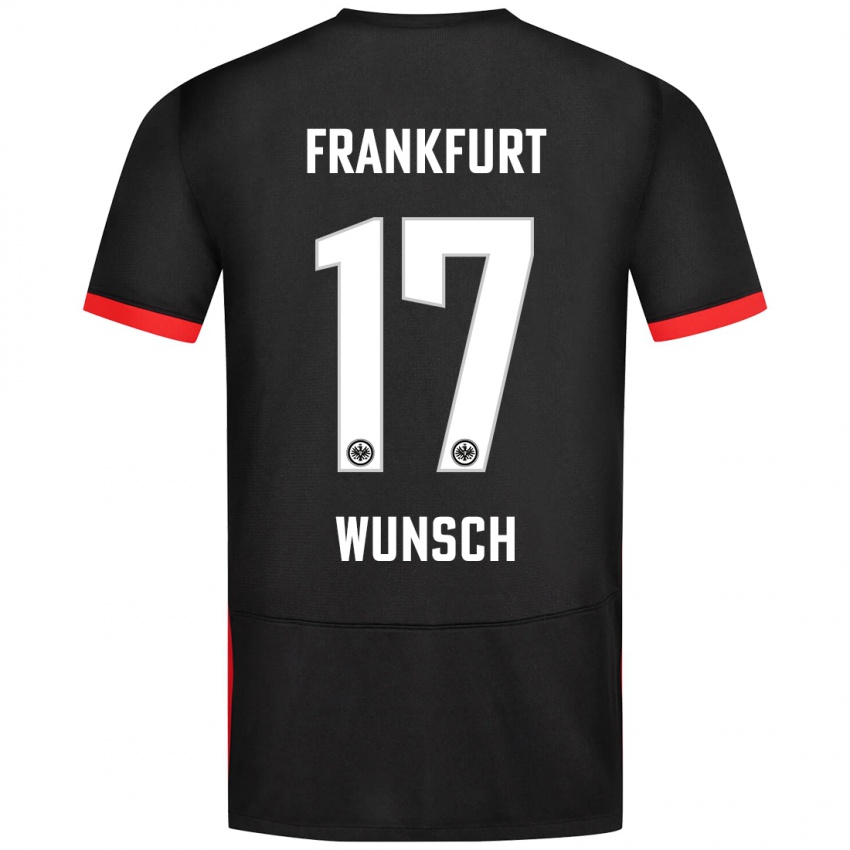 Bambino Maglia Paul Wünsch #17 Nero Kit Gara Away 2024/25 Maglietta