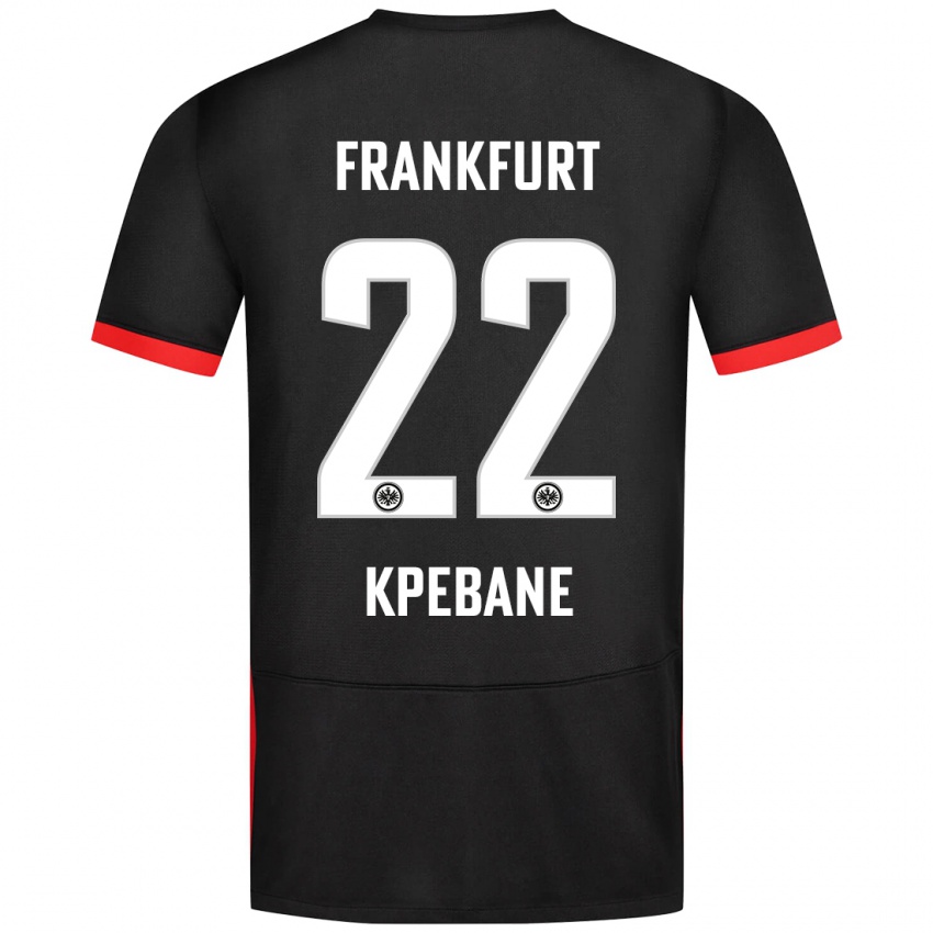 Bambino Maglia Tamiou Kpebane #22 Nero Kit Gara Away 2024/25 Maglietta