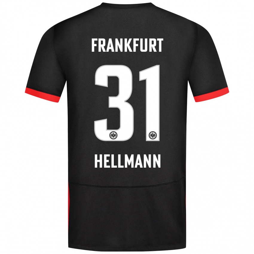 Bambino Maglia Melvin Hellmann #31 Nero Kit Gara Away 2024/25 Maglietta