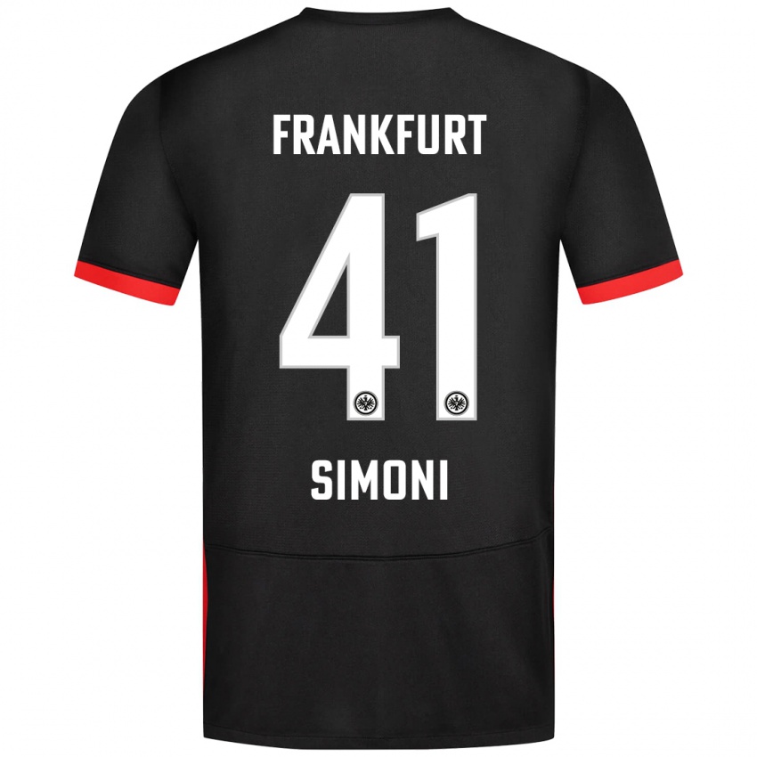 Bambino Maglia Simon Simoni #41 Nero Kit Gara Away 2024/25 Maglietta