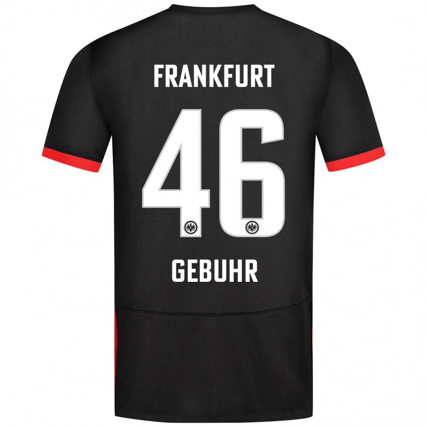 Bambino Maglia Dario Gebuhr #46 Nero Kit Gara Away 2024/25 Maglietta