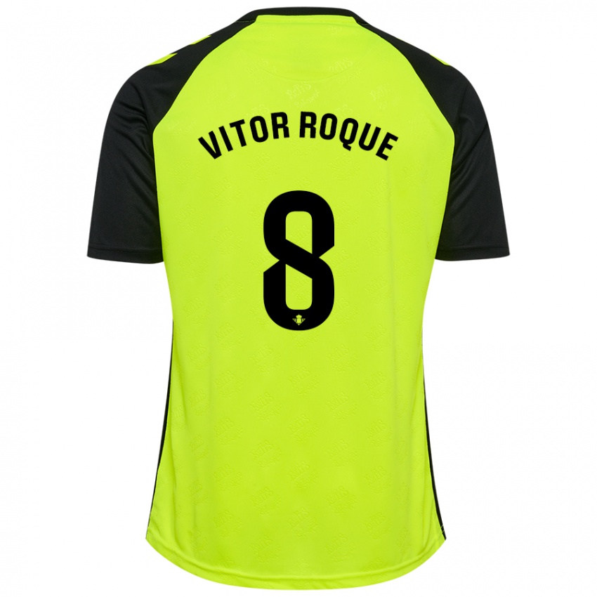 Uomo Maglia Vitor Roque #8 Nero Rosso Kit Gara Away 2024/25 Maglietta