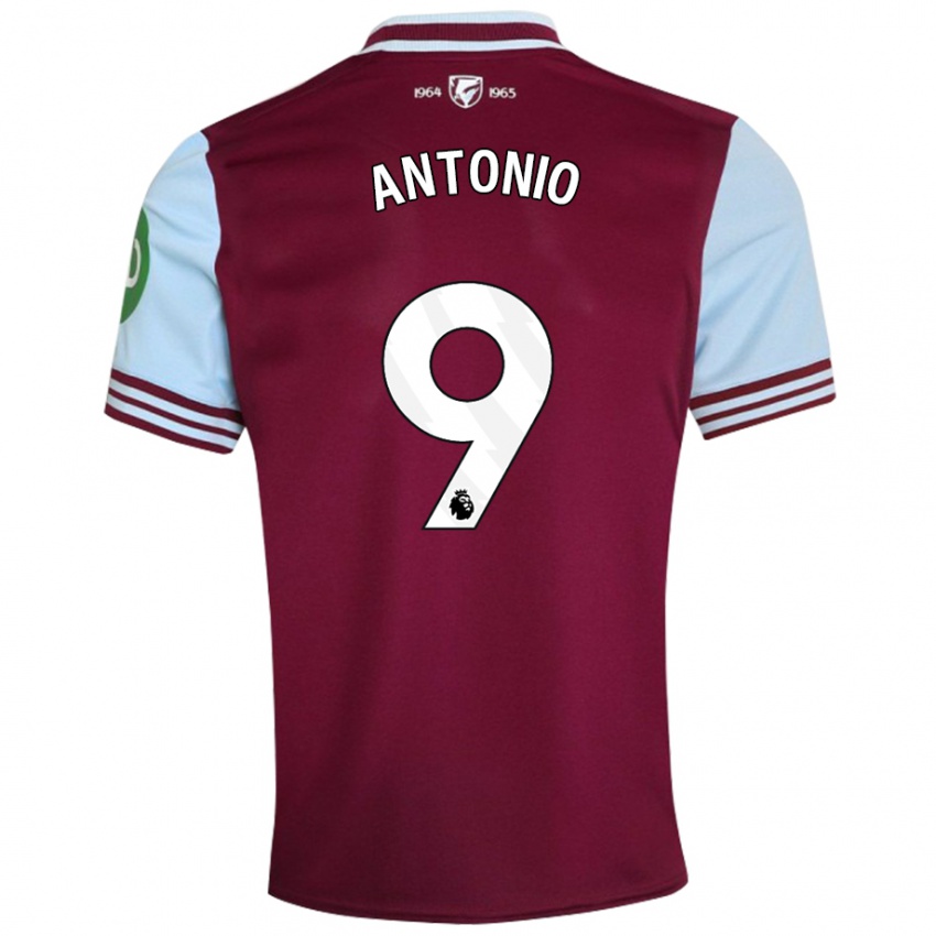 Uomo Maglia Michail Antonio #9 Rosso Scuro Kit Gara Home 2024/25 Maglietta