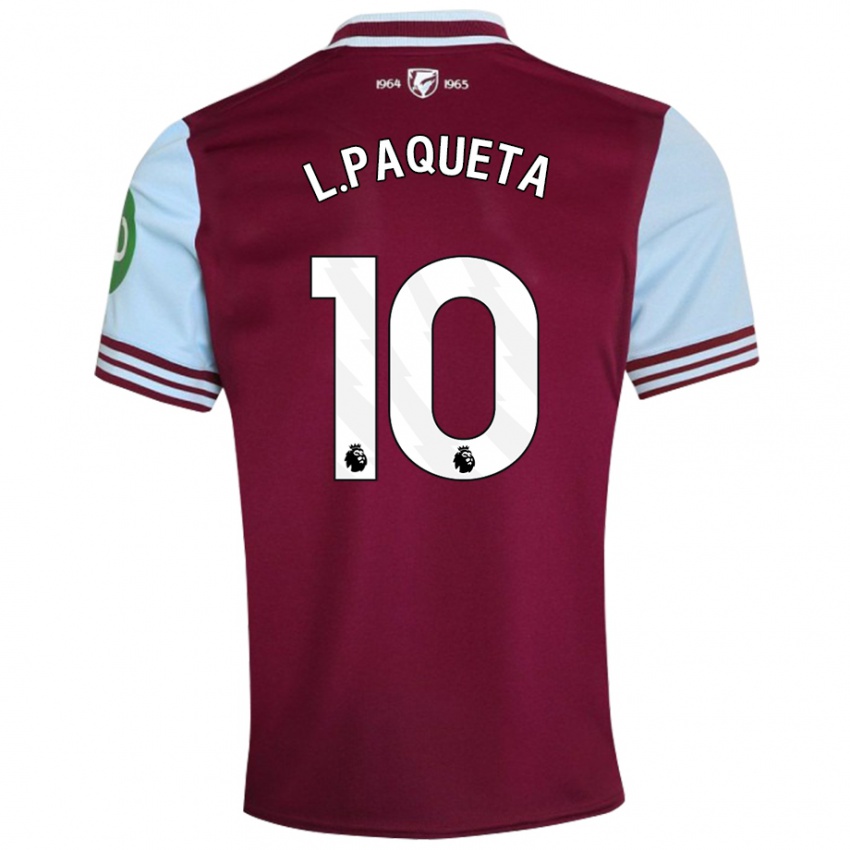 Uomo Maglia Lucas Paqueta #10 Rosso Scuro Kit Gara Home 2024/25 Maglietta