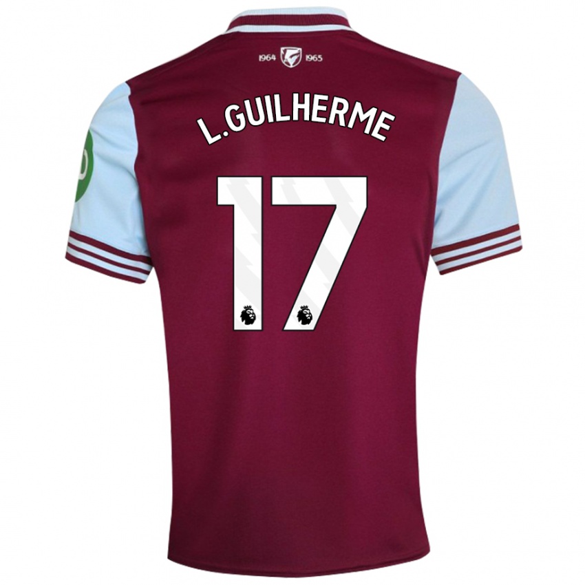 Uomo Maglia Luis Guilherme #17 Rosso Scuro Kit Gara Home 2024/25 Maglietta