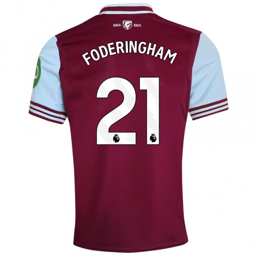 Uomo Maglia Wes Foderingham #21 Rosso Scuro Kit Gara Home 2024/25 Maglietta