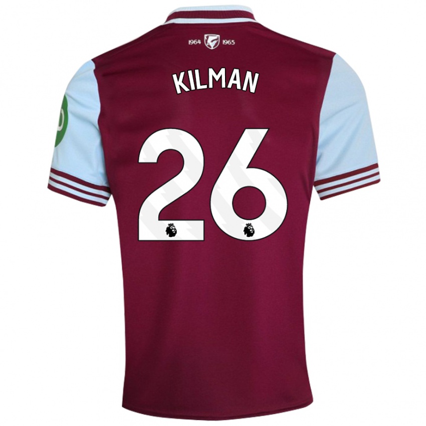 Uomo Maglia Max Kilman #26 Rosso Scuro Kit Gara Home 2024/25 Maglietta