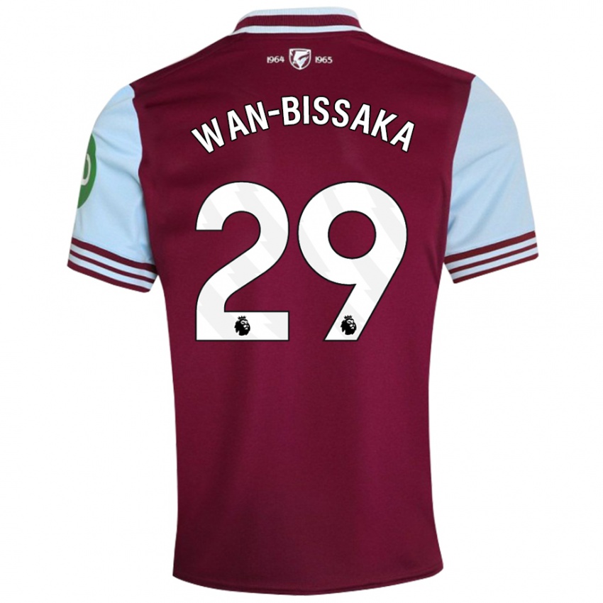 Uomo Maglia Aaron Wan-Bissaka #29 Rosso Scuro Kit Gara Home 2024/25 Maglietta