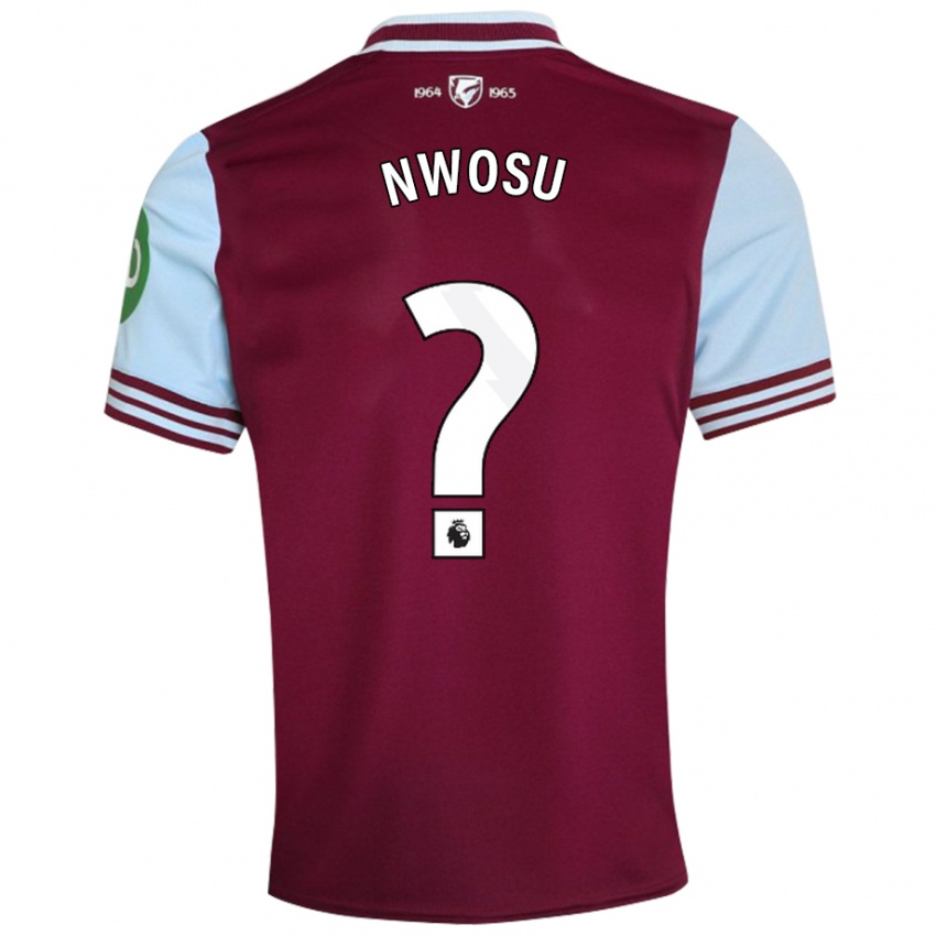 Uomo Maglia Chinaza Nwosu #0 Rosso Scuro Kit Gara Home 2024/25 Maglietta