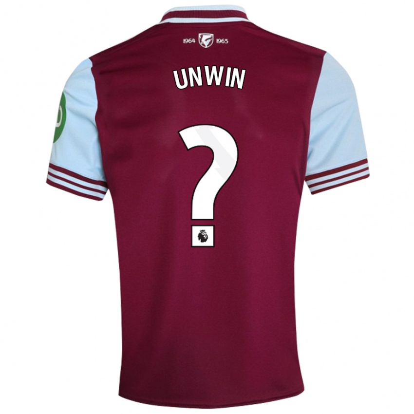 Uomo Maglia Jonathan Unwin #0 Rosso Scuro Kit Gara Home 2024/25 Maglietta