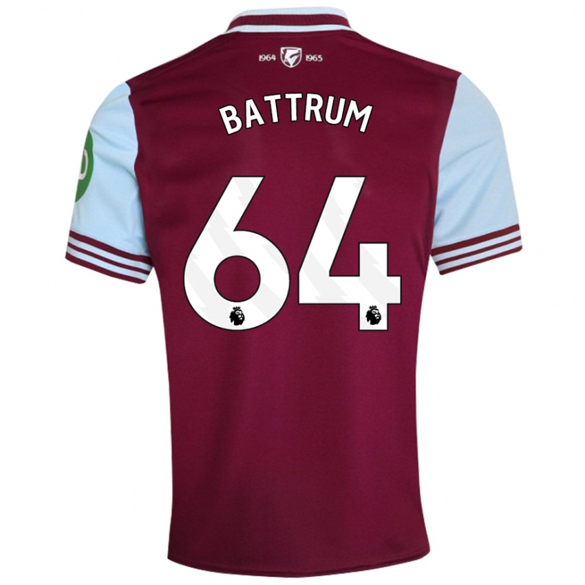 Uomo Maglia Ryan Battrum #64 Rosso Scuro Kit Gara Home 2024/25 Maglietta