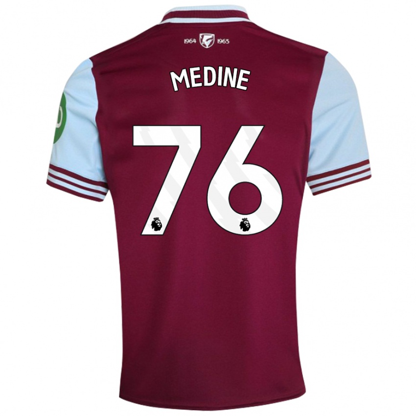 Uomo Maglia Jethro Medine #76 Rosso Scuro Kit Gara Home 2024/25 Maglietta