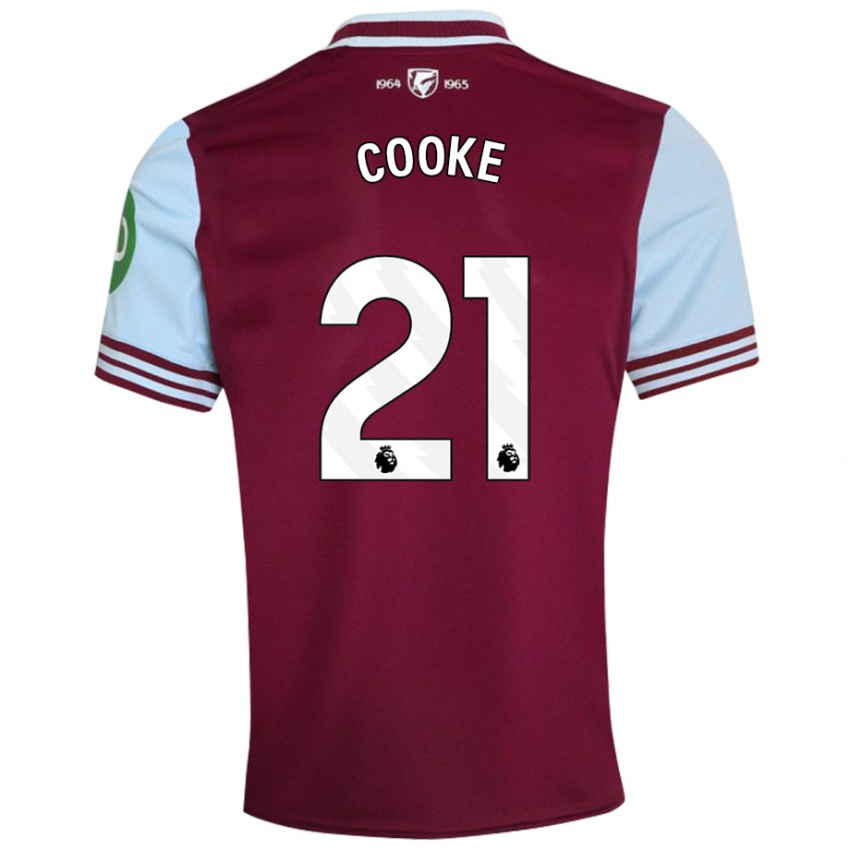 Uomo Maglia Shannon Cooke #21 Rosso Scuro Kit Gara Home 2024/25 Maglietta