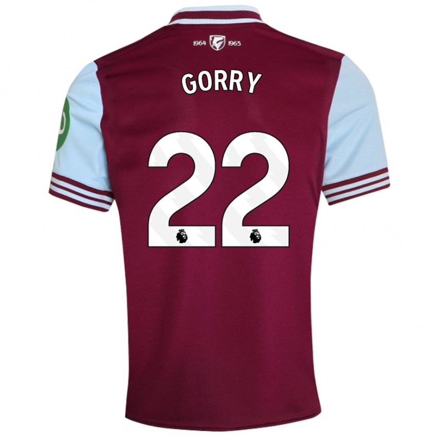 Uomo Maglia Katrina Gorry #22 Rosso Scuro Kit Gara Home 2024/25 Maglietta