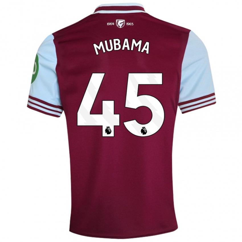 Uomo Maglia Divin Mubama #45 Rosso Scuro Kit Gara Home 2024/25 Maglietta