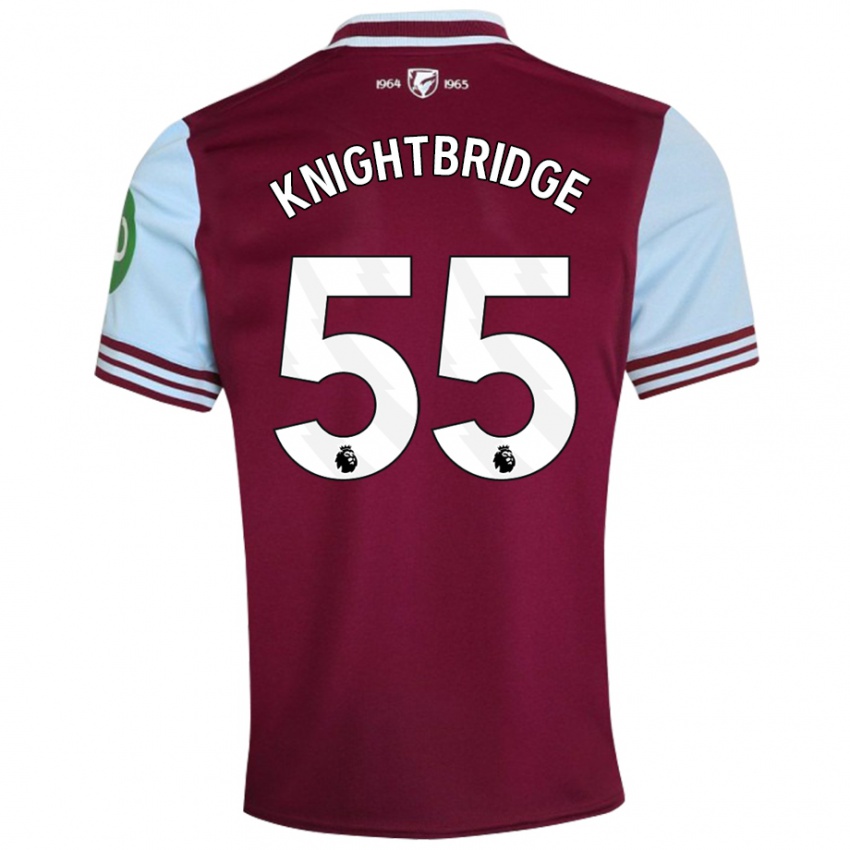 Uomo Maglia Jacob Knightbridge #55 Rosso Scuro Kit Gara Home 2024/25 Maglietta