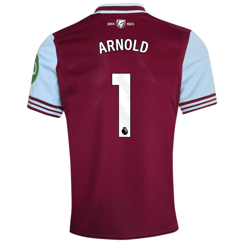 Uomo Maglia Mackenzie Arnold #1 Rosso Scuro Kit Gara Home 2024/25 Maglietta