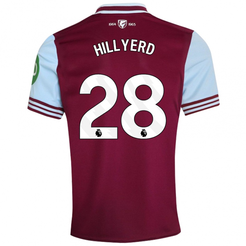 Uomo Maglia Sophie Hillyerd #28 Rosso Scuro Kit Gara Home 2024/25 Maglietta