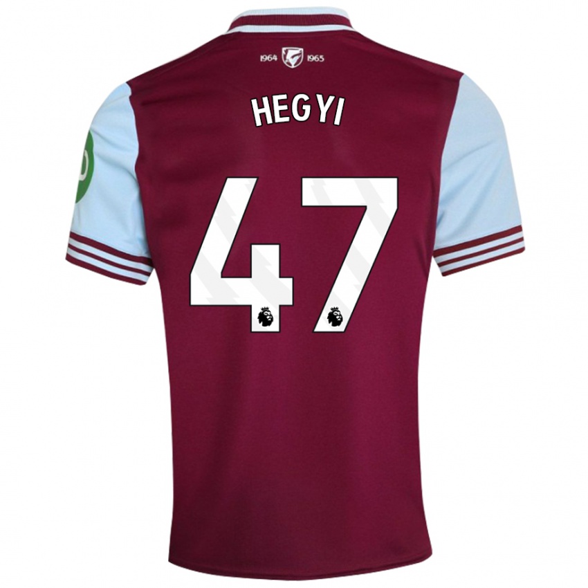 Uomo Maglia Krisztian Hegyi #47 Rosso Scuro Kit Gara Home 2024/25 Maglietta