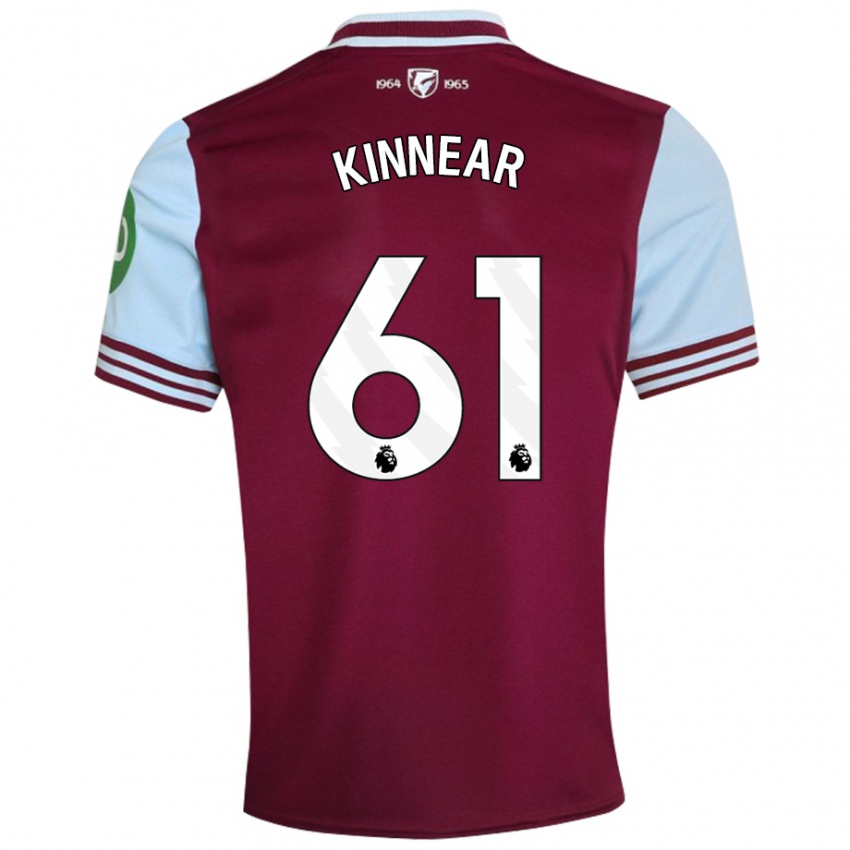 Uomo Maglia Brian Kinnear #61 Rosso Scuro Kit Gara Home 2024/25 Maglietta