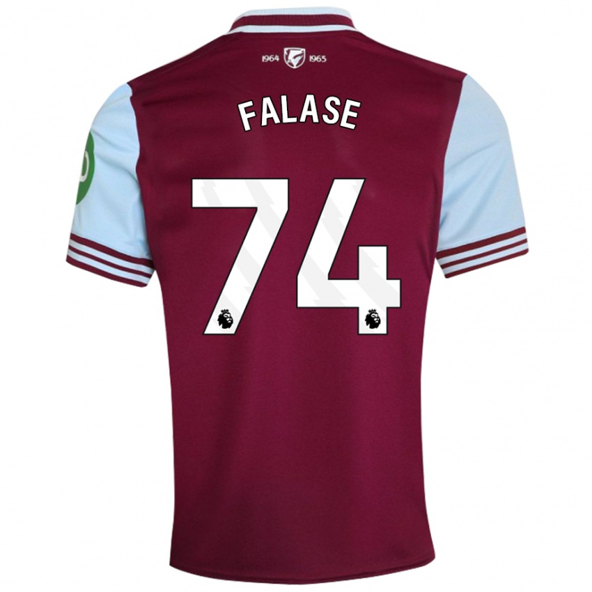 Uomo Maglia Asher Falase #74 Rosso Scuro Kit Gara Home 2024/25 Maglietta