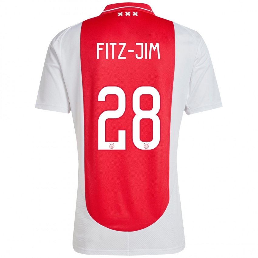 Uomo Maglia Kian Fitz-Jim #28 Rosso Bianco Kit Gara Home 2024/25 Maglietta