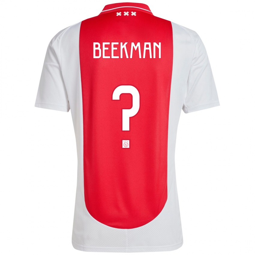 Uomo Maglia Luuk Beekman #0 Rosso Bianco Kit Gara Home 2024/25 Maglietta