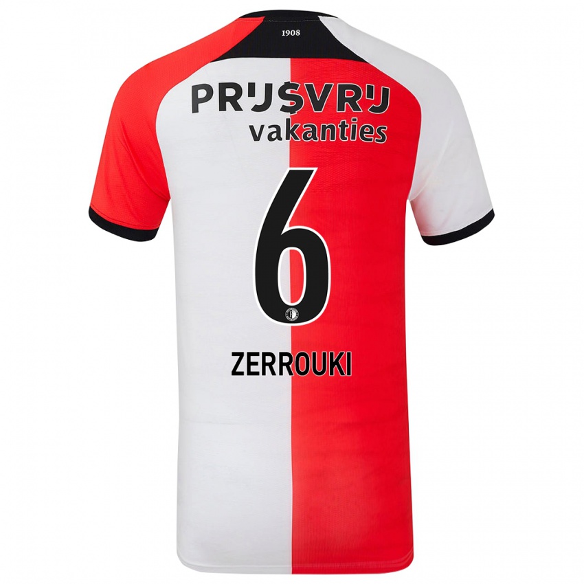 Uomo Maglia Ramiz Zerrouki #6 Rosso Bianco Kit Gara Home 2024/25 Maglietta