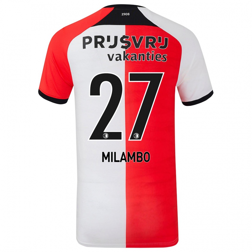 Uomo Maglia Antoni Milambo #27 Rosso Bianco Kit Gara Home 2024/25 Maglietta