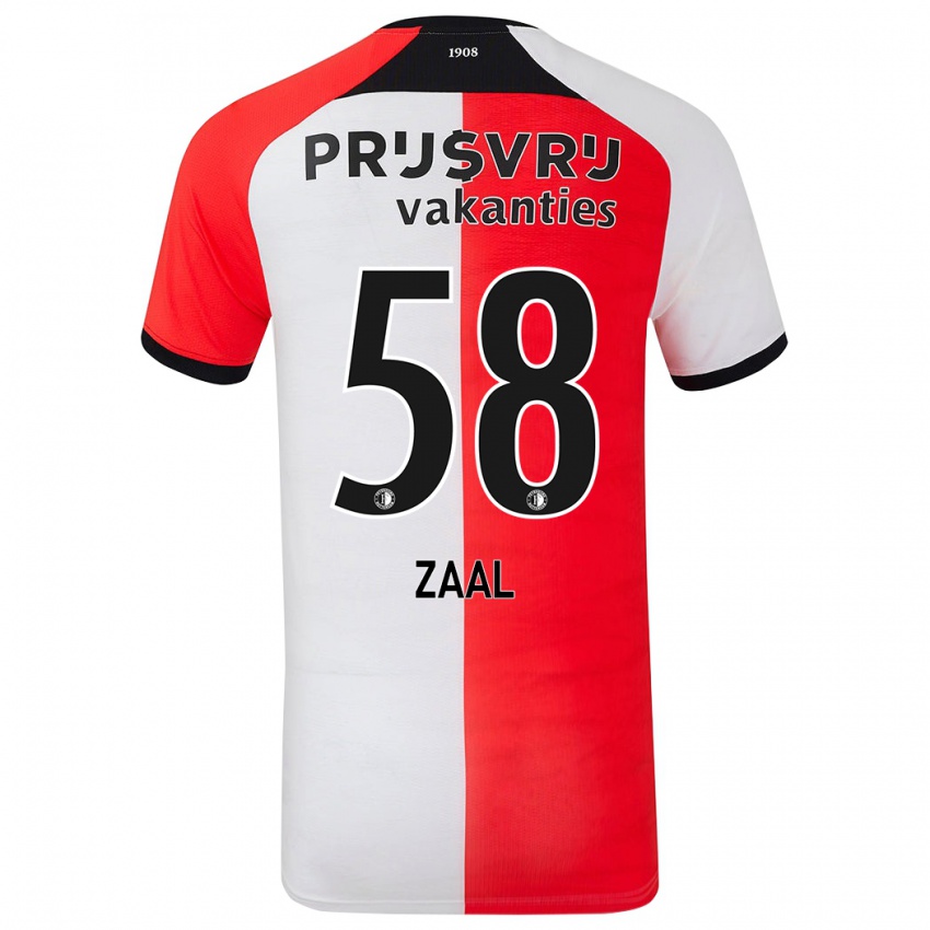 Uomo Maglia Timo Zaal #58 Rosso Bianco Kit Gara Home 2024/25 Maglietta