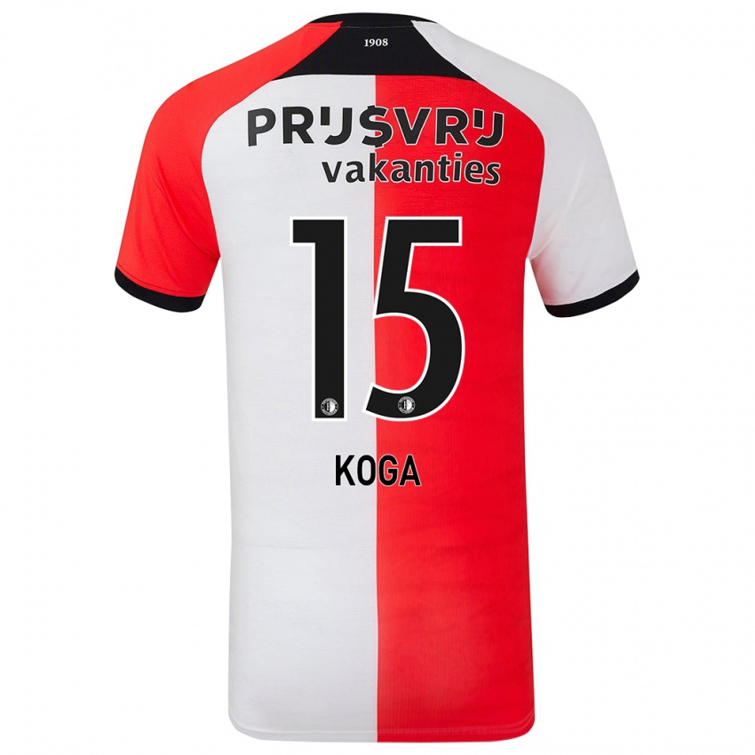 Uomo Maglia Tōko Koga #15 Rosso Bianco Kit Gara Home 2024/25 Maglietta