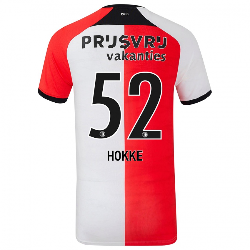 Uomo Maglia Milan Hokke #52 Rosso Bianco Kit Gara Home 2024/25 Maglietta