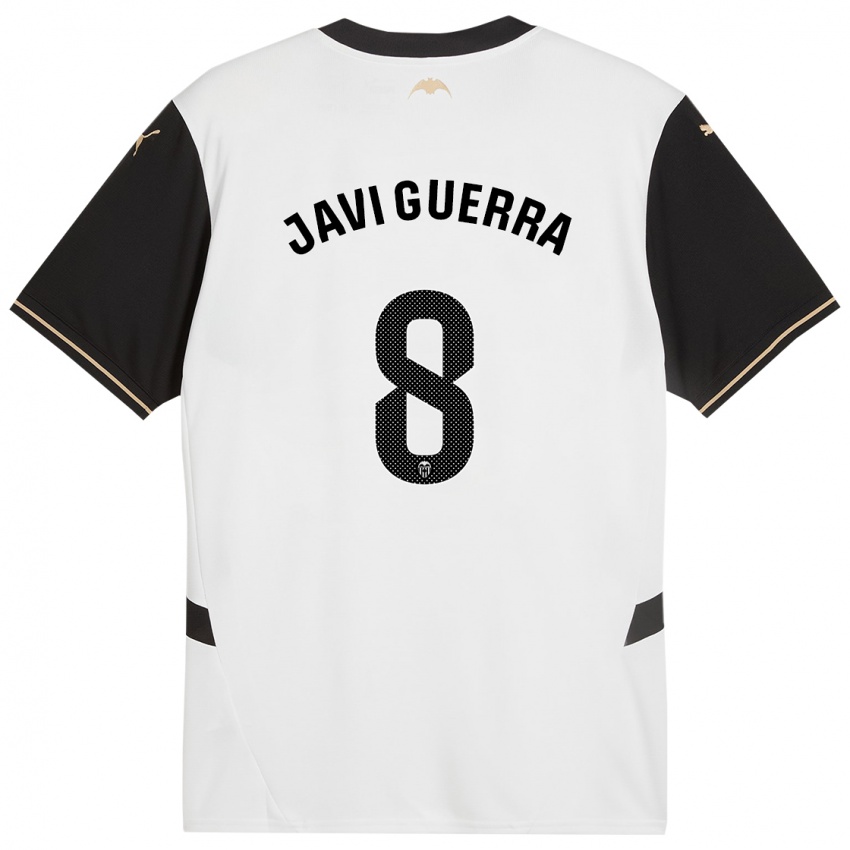 Uomo Maglia Javi Guerra #8 Bianco Nero Kit Gara Home 2024/25 Maglietta