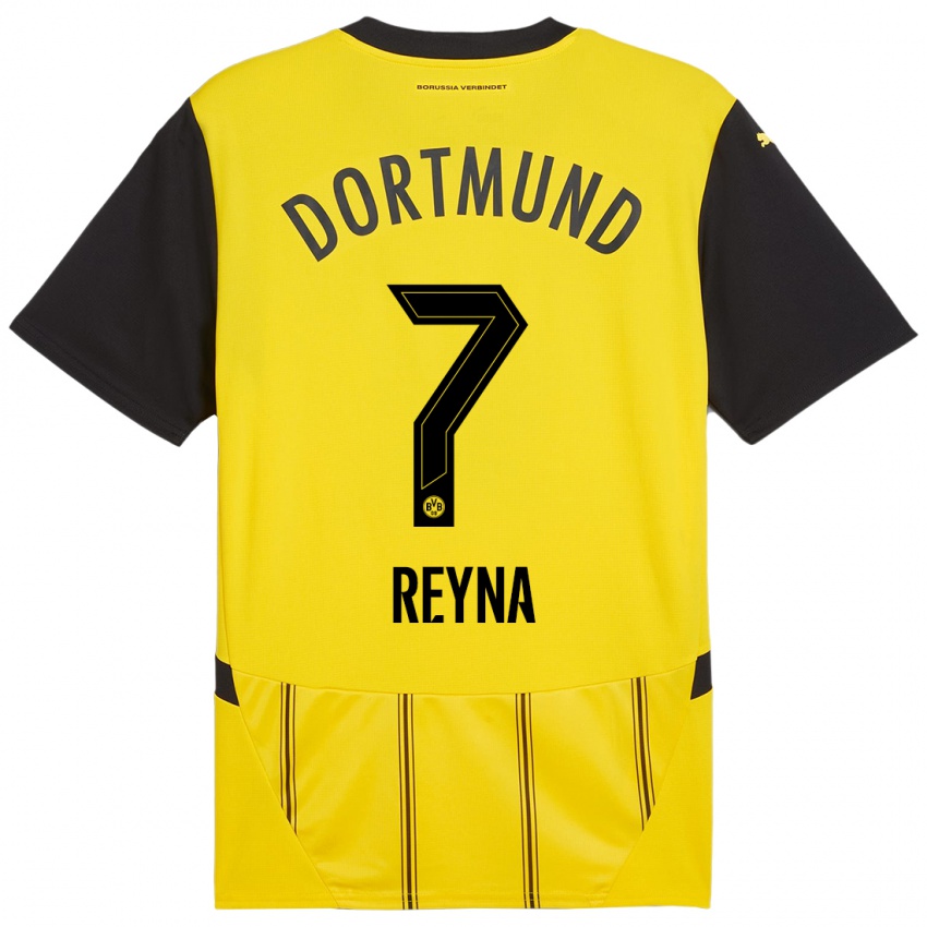 Uomo Maglia Giovanni Reyna #7 Giallo Nero Kit Gara Home 2024/25 Maglietta