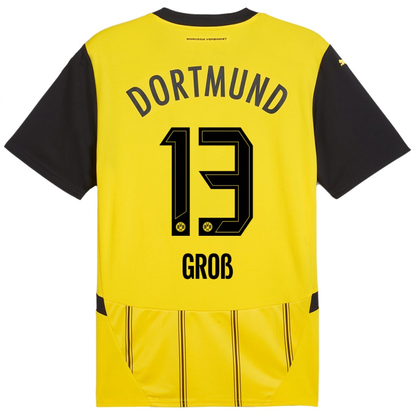 Uomo Maglia Pascal Groß #13 Giallo Nero Kit Gara Home 2024/25 Maglietta