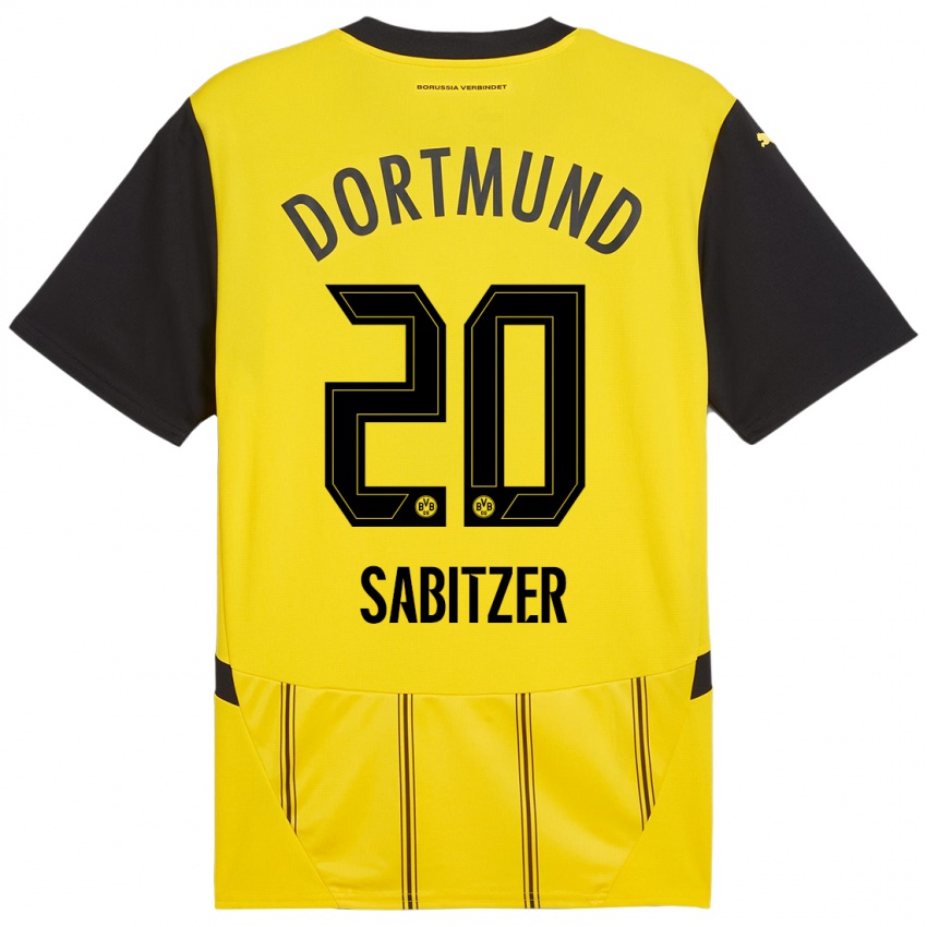 Uomo Maglia Marcel Sabitzer #20 Giallo Nero Kit Gara Home 2024/25 Maglietta