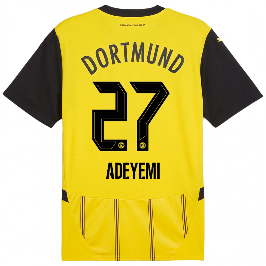 Uomo Maglia Karim Adeyemi #27 Giallo Nero Kit Gara Home 2024/25 Maglietta