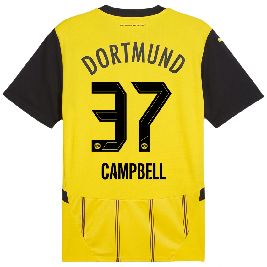 Uomo Maglia Cole Campbell #37 Giallo Nero Kit Gara Home 2024/25 Maglietta